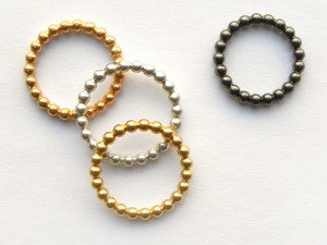 STATIONEN - Accessoires - 925 Ag Perldraht 3mm, 2,5mm, 2mm - 18 Kt Gelb- oder Rosé plattiert schwarz Rhodium beschichtet