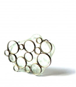 Gabriele Hinze - Glas Fundstück Silber Stahlnadel