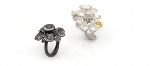 Andrea Schmidt - Muschelringe - Silber gesiedet oxidiert Blattgold