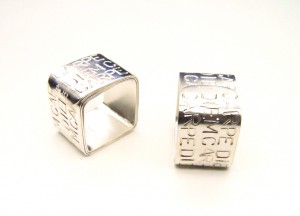 Mottodesign 14mm 935 Ag eckig