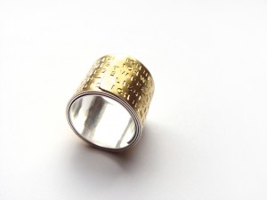 Mottodesign 18mm 935 Ag/Au