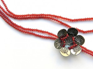 IM WORT PUSTEBLUME 935 Ag schwarz Rhodium Karneol